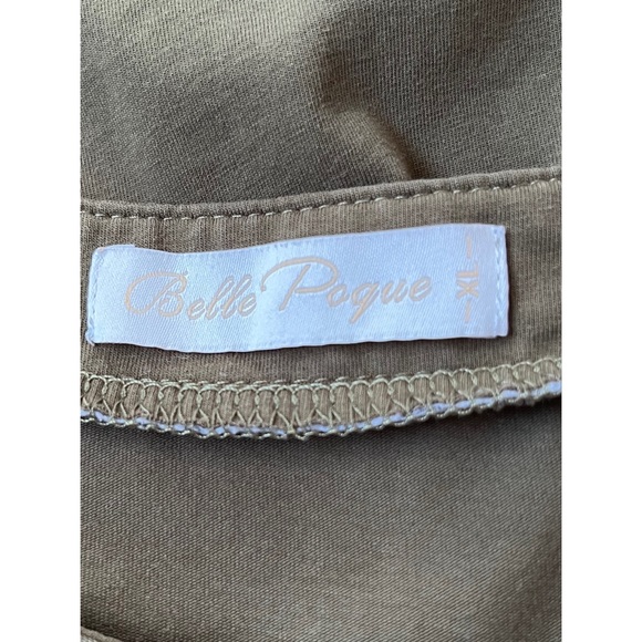 Belle Poque Women’s Sleeveless Army Green Pleated Dress Size XL - Picture 3 of 5